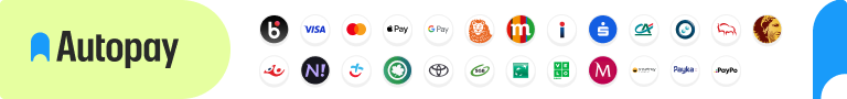 Płatności online obsługuje Autopay S.A. — BLIK, przelewy bankowe, Visa, Mastercard, Apple Pay, Google Pay